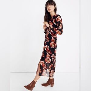 Madewell Shirred Midi Dress in French Rose
